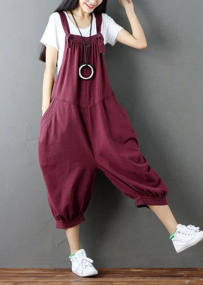 Women Blue Pockets Button Fall Casual Cotton Romper