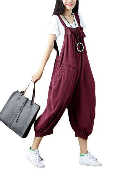 Women Blue Pockets Button Fall Casual Cotton Romper