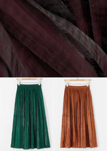 Load image into Gallery viewer, Women Caramel Wrinkled Patchwork Silk Skirts Summer