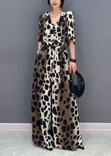 Load image into Gallery viewer, Women Colorblock Leopard Pockets Patchwork Cotton Jumpsuit Summer