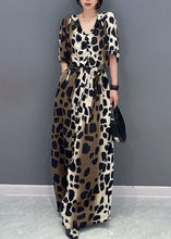 Load image into Gallery viewer, Women Colorblock Leopard Pockets Patchwork Cotton Jumpsuit Summer