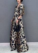 Load image into Gallery viewer, Women Colorblock Leopard Pockets Patchwork Cotton Jumpsuit Summer