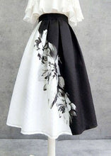 Load image into Gallery viewer, Women Colorblock Wrinkled Print Cotton Skirts Spring