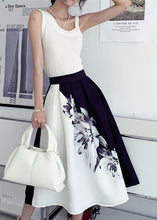 Load image into Gallery viewer, Women Colorblock Wrinkled Print Cotton Skirts Spring