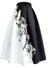 Load image into Gallery viewer, Women Colorblock Wrinkled Print Cotton Skirts Spring