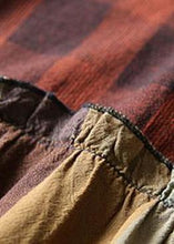 Load image into Gallery viewer, Women Cotton Tunics Indian Vintage Plaid Spliced Denim A-Line Dress