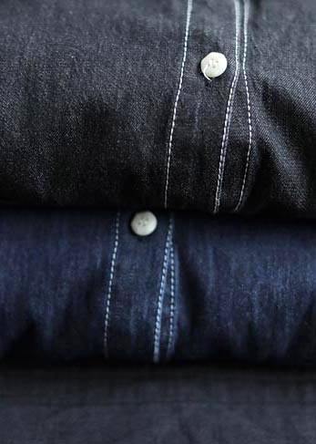 Women Denim Black Top Silhouette Lapel Pockets Vestidos De Lino Spring Shirts