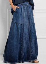 Load image into Gallery viewer, Women Distressed Solid Color Elastic Waist Loose Denim Skirt With Pocket