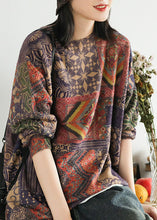 Load image into Gallery viewer, Women Geometric pattern Loose O-Neck Print Oriental Fall Knit Sweater