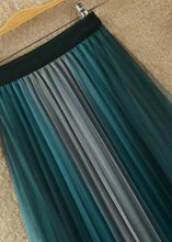 Load image into Gallery viewer, Women Gradient Color Wrinkled Elastic Waist Tulle Skirts Summer