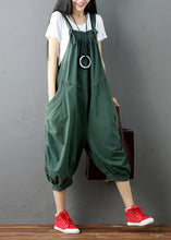 Load image into Gallery viewer, Women Green Wrinkled Patchwork Denim Jumpsuit Pants Summer