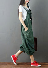 Load image into Gallery viewer, Women Green Wrinkled Patchwork Denim Jumpsuit Pants Summer