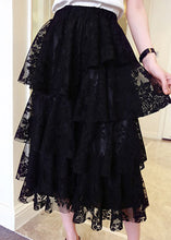 Load image into Gallery viewer, Women Grey Asymmetrical fashion Lace Skirt Spring