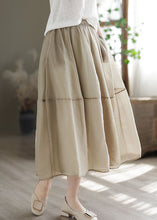 Load image into Gallery viewer, Women Khaki Elastic Waist Patchwork Organza Skirts Spring