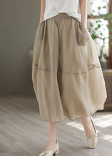 Load image into Gallery viewer, Women Khaki Elastic Waist Patchwork Organza Skirts Spring