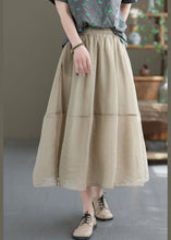 Load image into Gallery viewer, Women Khaki Elastic Waist Patchwork Organza Skirts Spring