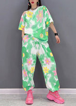 Load image into Gallery viewer, Women O-Neck Print Top And Pants Chiffon Two Piece Set Summer