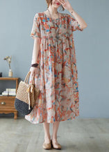 Load image into Gallery viewer, Women Oversized Print Exra Large Hem Cotton Long Dresses Short Sleeve
