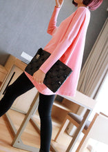 Load image into Gallery viewer, Women Pink Oversized Print Knit Tops Spring