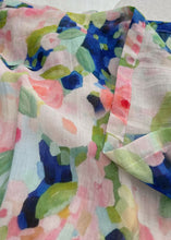 Load image into Gallery viewer, Women Pink Print Wrinkled Patchwork Linen Skirts Summer
