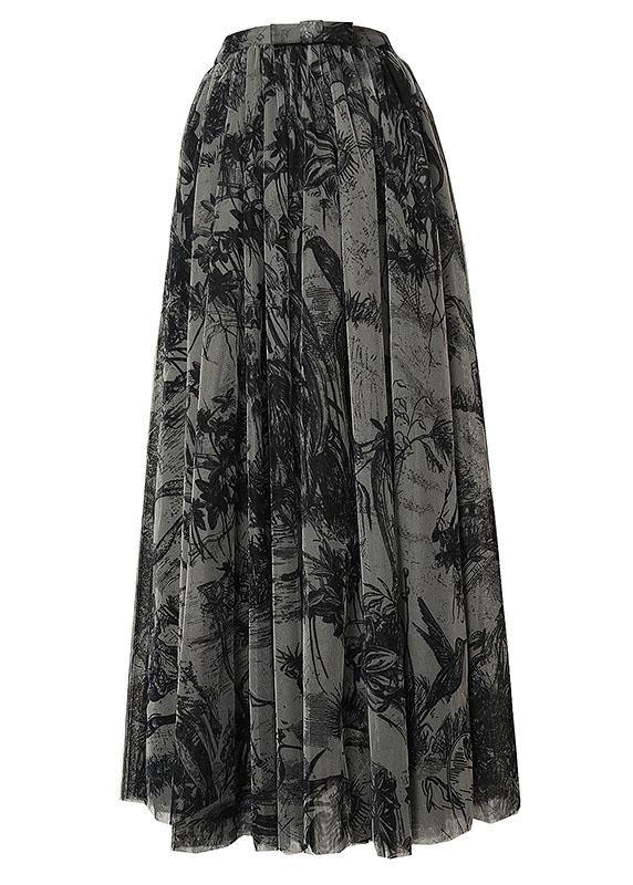 Women Print Tulle Pleated Summer A Line Skirts