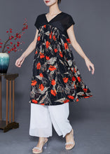 Load image into Gallery viewer, Women Red Floral Exra Large Hem Chiffon Maxi Dresses Summer