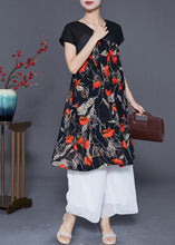 Load image into Gallery viewer, Women Red Floral Exra Large Hem Chiffon Maxi Dresses Summer