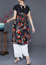 Load image into Gallery viewer, Women Red Floral Exra Large Hem Chiffon Maxi Dresses Summer