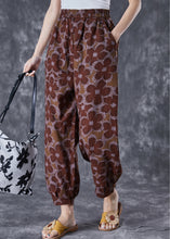 Load image into Gallery viewer, Women Red Oversized Print Linen Harem Pants Summer