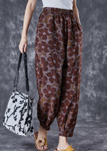 Load image into Gallery viewer, Women Red Oversized Print Linen Harem Pants Summer