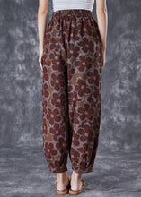 Load image into Gallery viewer, Women Red Oversized Print Linen Harem Pants Summer