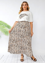 Load image into Gallery viewer, Women White O-Neck Top And Leopard Skirts Cotton Two Piece Set Summer