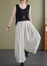 Load image into Gallery viewer, Women White Oversized Draping Cotton Pants Summer