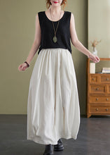 Load image into Gallery viewer, Women White Oversized Draping Cotton Pants Summer