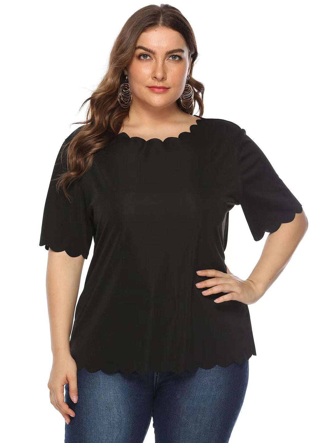 Women Wine Red O Neck Patchwork Loose Cotton T Shirts Short Sleeve