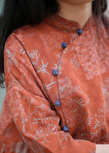 Load image into Gallery viewer, Women blue print cotton quilting clothes stand collar Extra large hem Traveling summer Dress