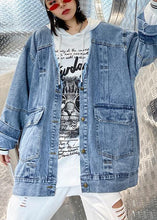 Load image into Gallery viewer, Women denim blue Fine trench coat Shape Button Down outwear