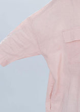 Load image into Gallery viewer, Women lapel collar linen clothes For Women Inspiration pink Dresses summer