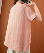 Women v neck clothes For Women Sleeve pink embroidery tops