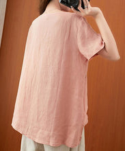 Load image into Gallery viewer, Women v neck clothes For Women Sleeve pink embroidery tops