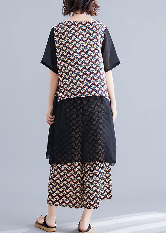 Women's clothing covering the belly nude wide-leg pants women's two-piece suit for fat women