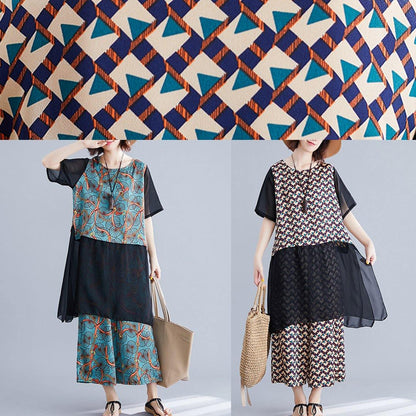 Women's clothing covering the belly nude wide-leg pants women's two-piece suit for fat women