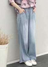Load image into Gallery viewer, Women&#39;s pants elastic waist tie Tencel denim pants fat legs pants
