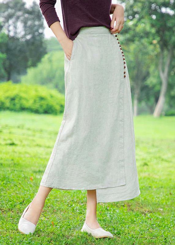 Women's white skirt, loose high waist A-line skirt