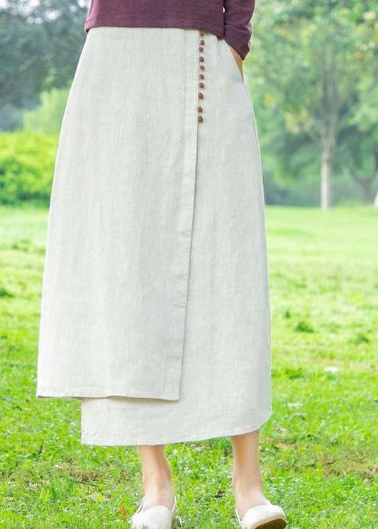 Women's white skirt, loose high waist A-line skirt