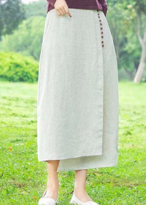 Women's white skirt, loose high waist A-line skirt