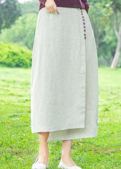 Women's white skirt, loose high waist A-line skirt