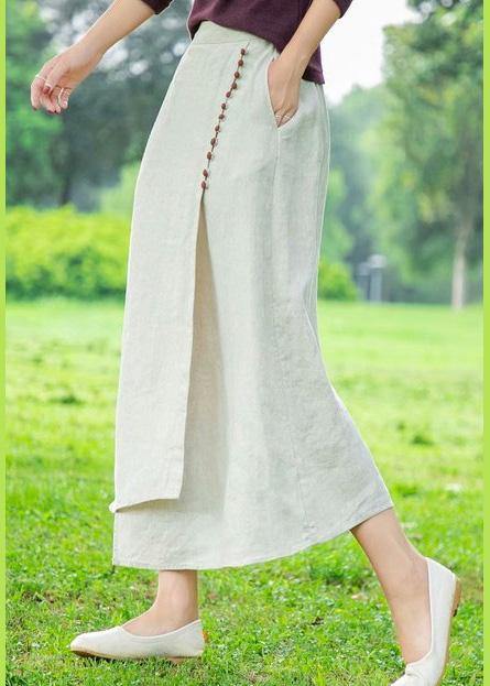 Women's white skirt, loose high waist A-line skirt