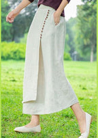 Women's white skirt, loose high waist A-line skirt