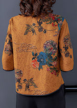 Load image into Gallery viewer, Yellow Patchwork Print Silk Shirt Top Chinese Button Spring